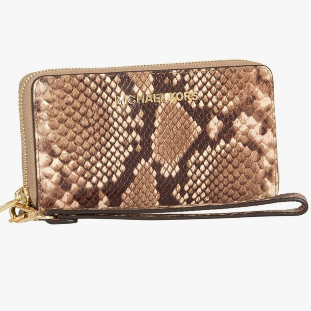 Michael Kors Snakeskin wallet Jet Set Travel Large Multifunction Phone Case